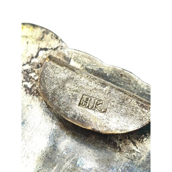 Vintage H.K. Carved Metal Figural Panel Belt – 30" with Extra Panel – 180g Heavy - Picture 5 of 8